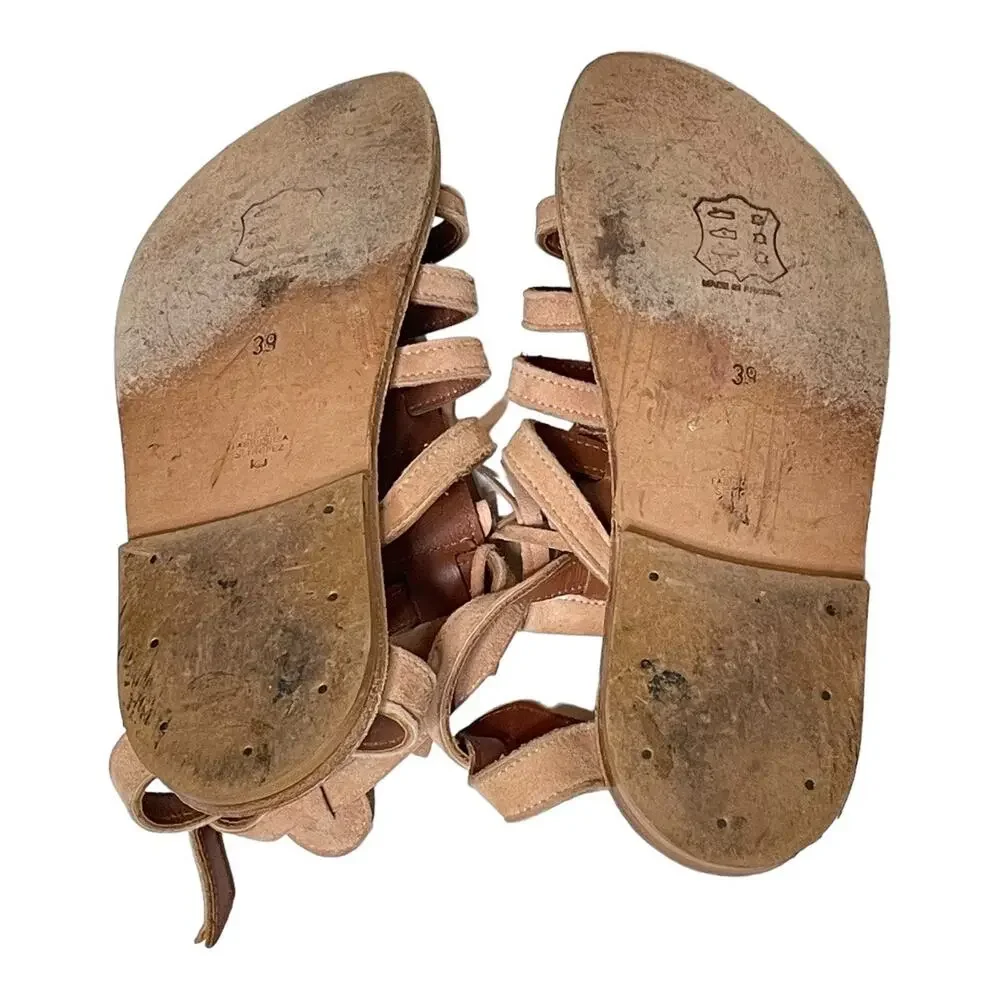 K. Jacques St Tropez Fregate Suede Fringe Gladiator Sandal Sultan 39 9 - Picture 5 of 6